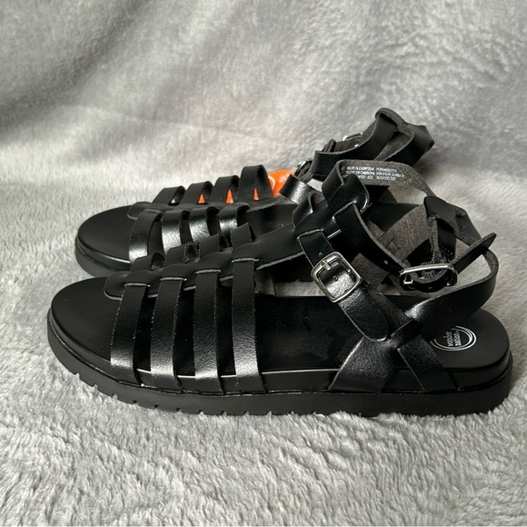 Wonder Nation Gladiator Sandals Girl’s Size 3 Black Strappy Open Toe Shoes - Picture 7 of 9